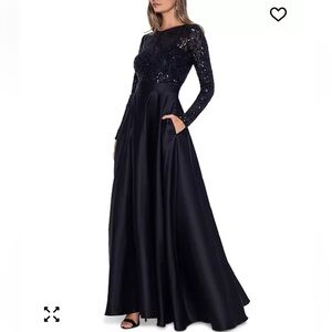 BETSY & ADAM Women's Embroidered-Bodice Combo Gown size 10 -From Macy’s LIKE NEW